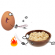 oatmeal breakfast being beaten by egg