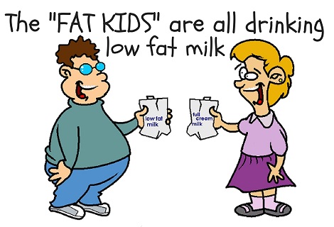 the fat kids are drinking low fat milk