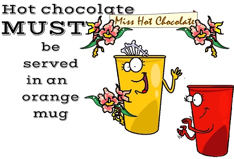 hot chocolate tastes best in orange mug