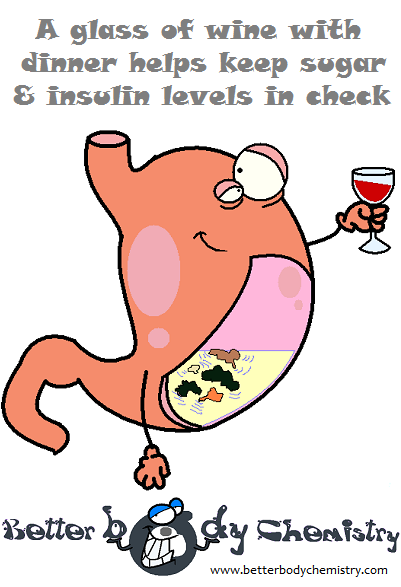 a glass of wine slowing digestion
