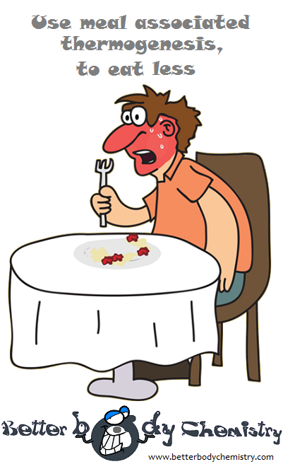man experiencing meal associated thermogenesis