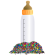 baby bottle sitting in a sea of tiny plastic particles